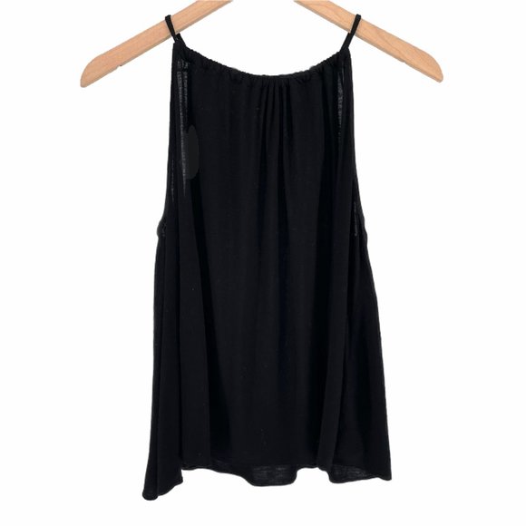 Wilfred Aritzia black halter swing gathered neck relaxed tank top extra small - Picture 2 of 10